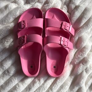 Shade & Shore Women’s Bright Pink Double-Strap Slides